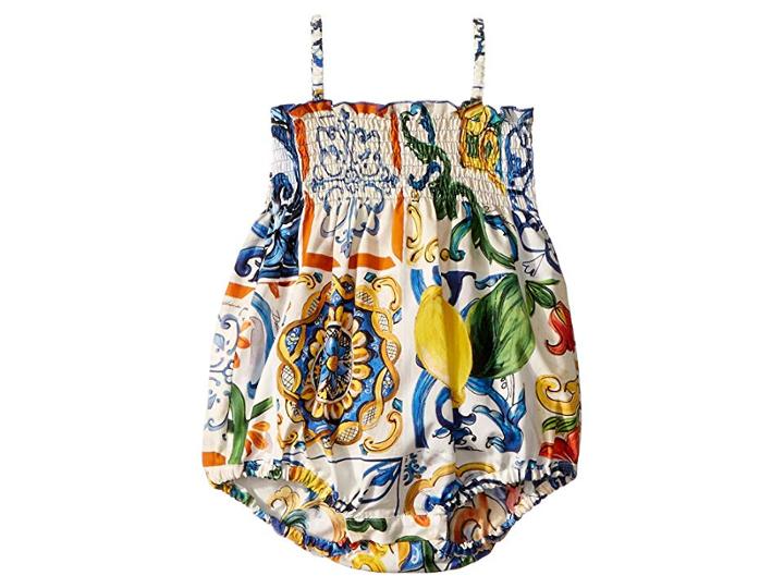 Dolce & Gabbana Kids Poplin Maioliche Print One-piece (infant) (maioliche Print) Girl's Jumpsuit & Rompers One Piece
