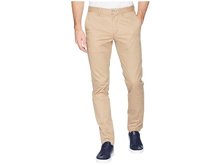 Lacoste Gabardine Cotton Brushed Chino Slim (kraft Beige) Men's Casual Pants
