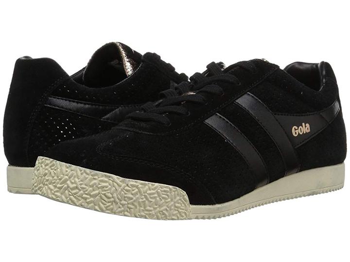 Gola Harrier Glimmer Suede (black/rose Gold/off-white) Women's Shoes