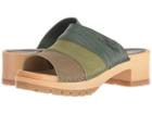 Swedish Hasbeens Mona (green Nubuck Color Combo) Women's Sandals
