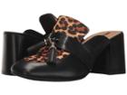 Tahari Porter (black/natural Calf/leopard) Women's Clog/mule Shoes
