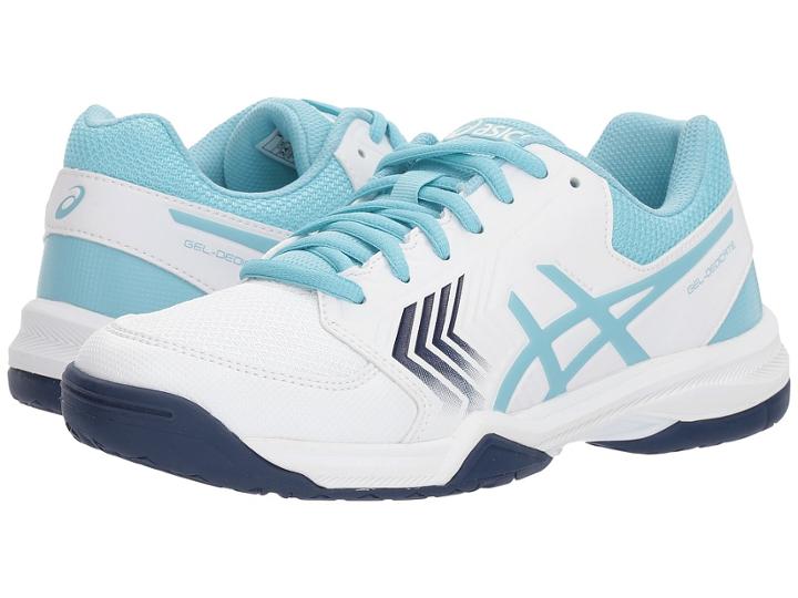 Asics Gel-dedicate 5 (white/porcelain Blue/indigo Blue) Women's Tennis Shoes