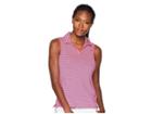 Adidas Golf Ultimate 365 Stripe Sleeveless Polo (shock Pink) Women's Clothing