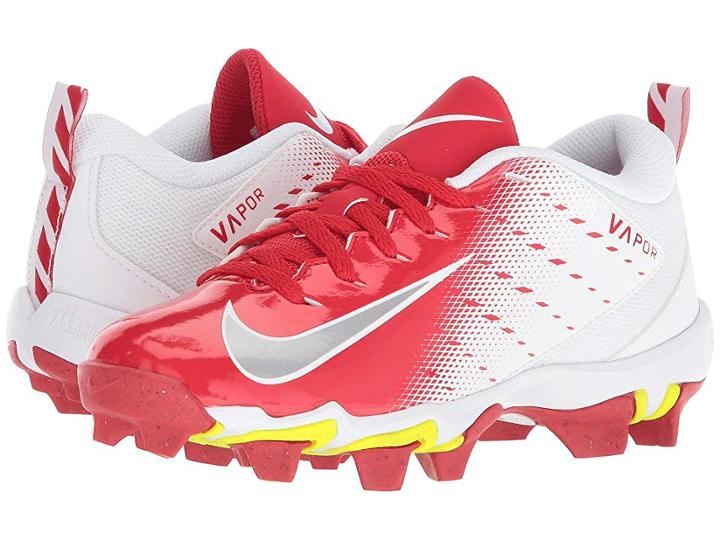 Nike Kids Vapor Untouchable Shark 3 Football (toddler/little Kid/big Kid) (white/metallic Silver/university Red) Kids Shoes