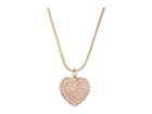 Guess Puffy Pave Heart Pendant Necklace (gold) Necklace