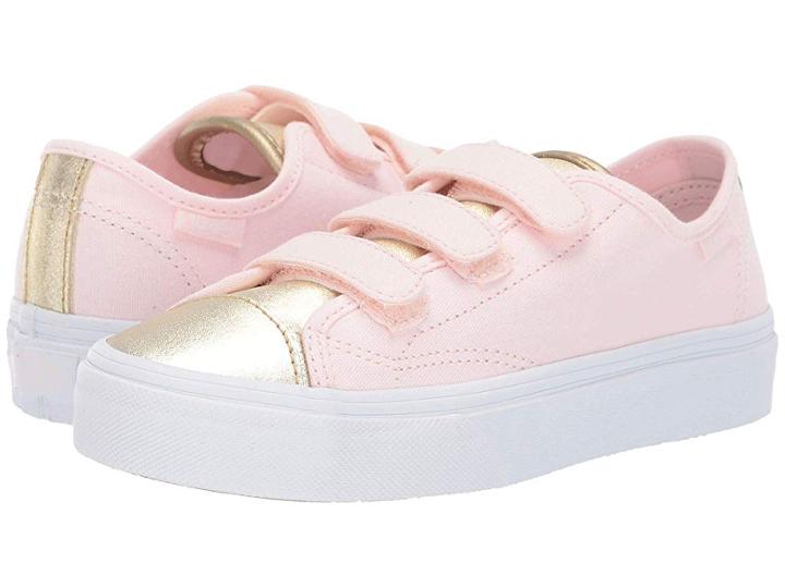 Vans Kids Style 23 V (little Kid/big Kid) ((metallic Toe) Heavenly Pink/gold) Girl's Shoes