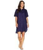 Echo Design Solid Shirtdress Cover-up (navy) Women's Swimwear