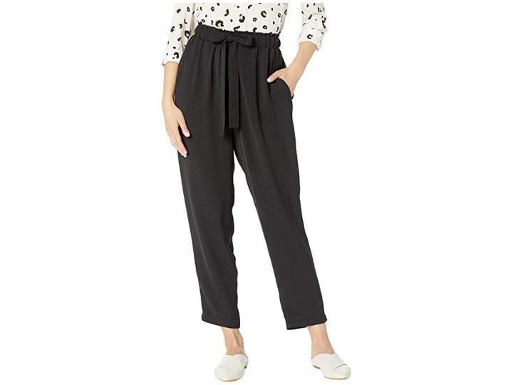 Bobeau Paper Bag Waist Pants (black) Women's Casual Pants