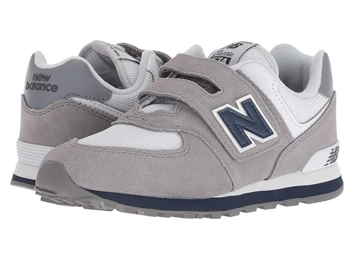 New Balance Kids Yv574v1 (little Kid/big Kid) (grey/navy) Kids Shoes