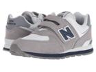 New Balance Kids Yv574v1 (little Kid/big Kid) (grey/navy) Kids Shoes