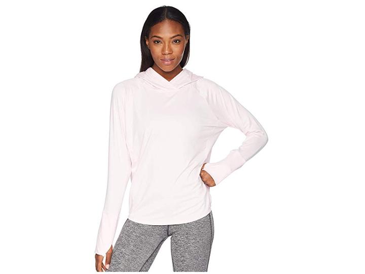 Brooks Dash Hoodie (heather Blush/blush Stripe) Women's Sweatshirt