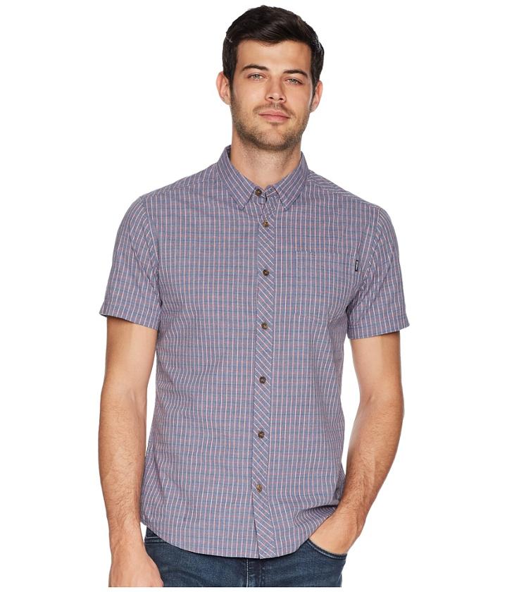 O'neill Carlyle Short Sleeve Woven Top (slate) Men's Clothing