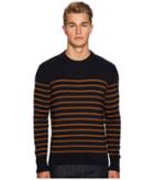 Belstaff Gaynesford Breton Stripe Sweater (dark Ink/ochre) Men's Sweater