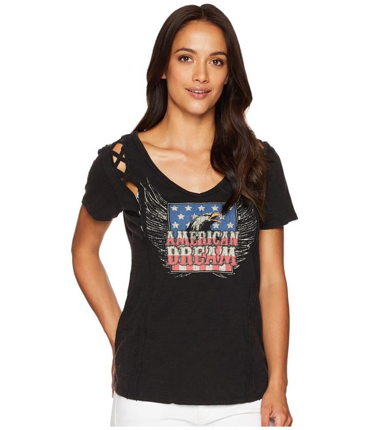 Rock And Roll Cowgirl Short Sleeve Tee 49t6730 (black) Women's T Shirt