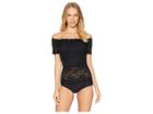 Hanky Panky Evelyn Lace Off-the-shoulder Top (black) Women's Clothing