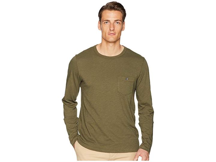 Todd Snyder Made In The Usa Pocket Long Sleeve T-shirt (olive) Men's T Shirt