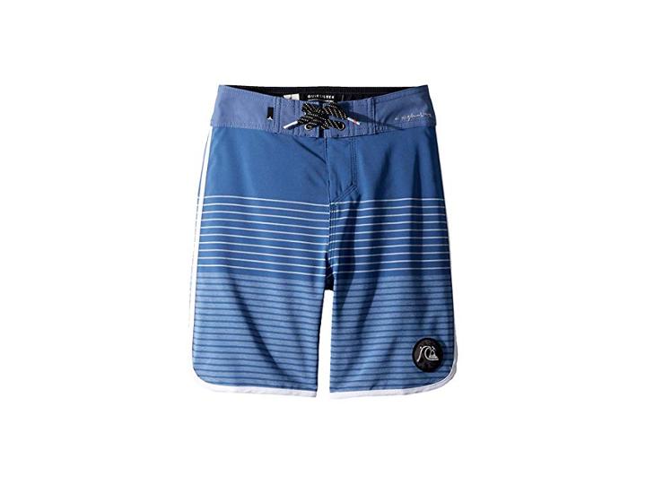 Quiksilver Kids Highline Tijuana Scallop Boardshorts (big Kids) (bijou Blue) Boy's Swimwear