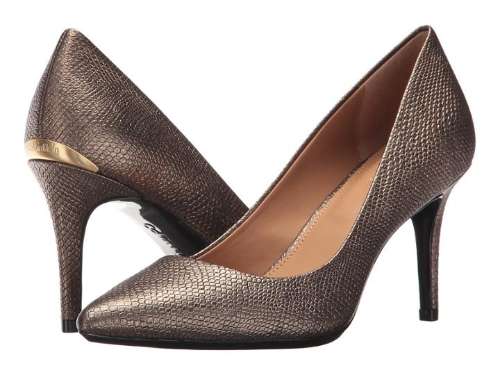 Calvin Klein Gayle Pump (gold Foiled Lizard) High Heels