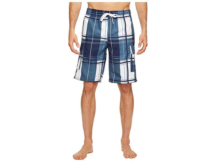 U.s. Polo Assn. Block Plaid Shorts (classic Navy) Men's Swimwear