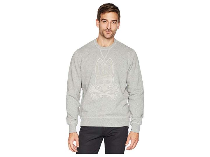 Psycho Bunny Loop Embroidered Logo Sweatshirt (heather Grey) Men's Sweatshirt