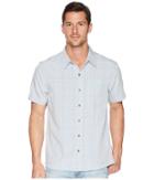 White Sierra Point Reyes Plaid Short Sleeve Shirt (niagara Blue) Men's Short Sleeve Pullover