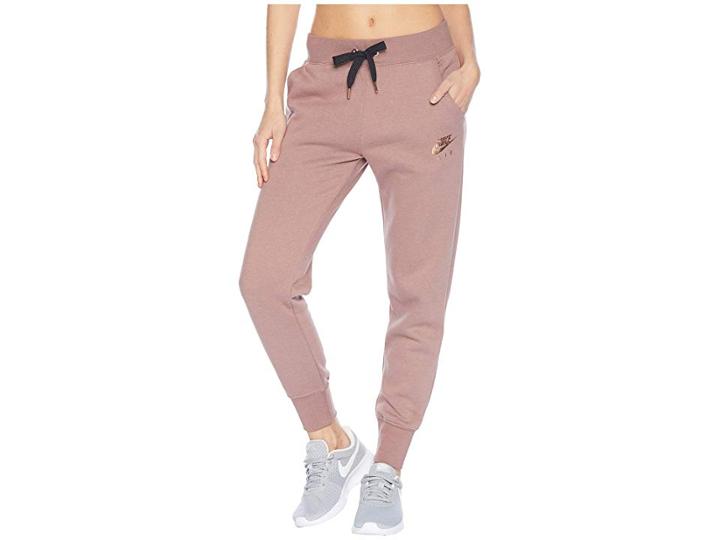 Nike Nike Sportswear Air Pants Reg Fleece (smokey Mauve/black) Women's Casual Pants