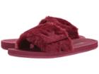 Michael Michael Kors Mk Slide (mulberry Faux Fur) Women's Sandals