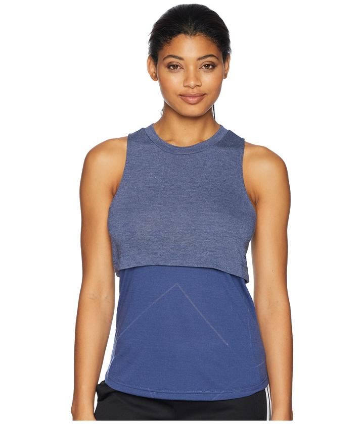 Adidas Yola Cut Out Tank Top (noble Indigo) Women's Sleeveless