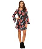 Roxy East Coast Dreamer Printed Dress (anthracite Mexican Roses) Women's Dress