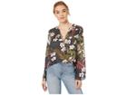 Chaser Heirloom Gauze Off Shoulder Frayed Tier Sleeve Top (tropical) Women's Clothing