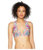 Laundry By Shelli Segal Scarf Medallion Cross Back Triangle Bikini Top (multi) Women's Swimwear