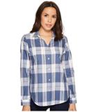 Pendleton Rockaway Cotton Check Shirt (vintage Indigo Check) Women's Long Sleeve Button Up