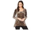Tribal Embroidered Crushed Velvet Top (hazelwood) Women's Long Sleeve Pullover