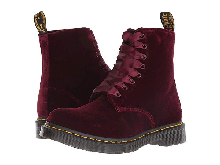 Dr. Martens 1460 Pascal Velvet (cherry Red Velvet) Women's Boots