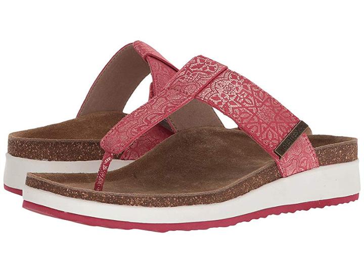Aetrex Phoebe (red Metallic) Women's Sandals