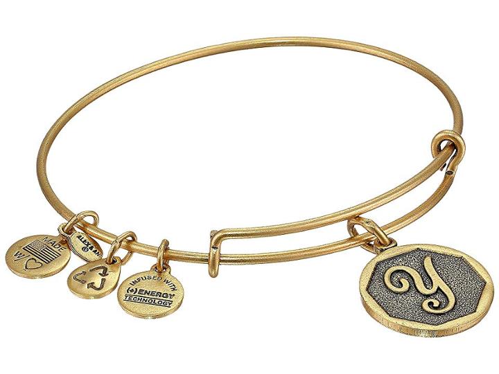 Alex And Ani Initial Y Charm Bangle (rafaelian Gold Finish) Bracelet