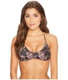 Rvca Camo Floral Cross-back Top (mauve) Women's Swimwear