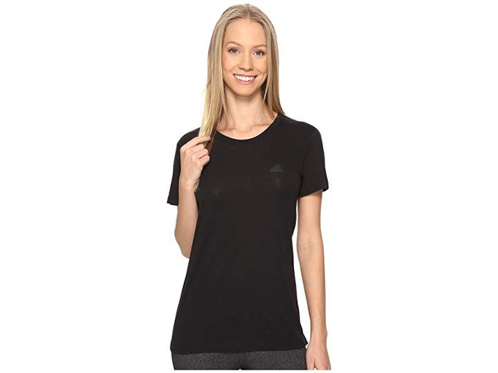 Adidas Ultimate Short Sleeve Tee (black/black) Women's Short Sleeve Pullover