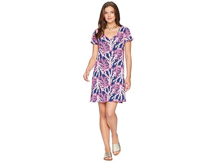 Lilly Pulitzer Jessica Short Sleeve Dress (nauti Navy Beyond The Sea) Women's Dress