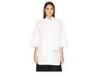 Y's By Yohji Yamamoto K-asymmetry Short Sleeve Shirt (white) Women's Clothing