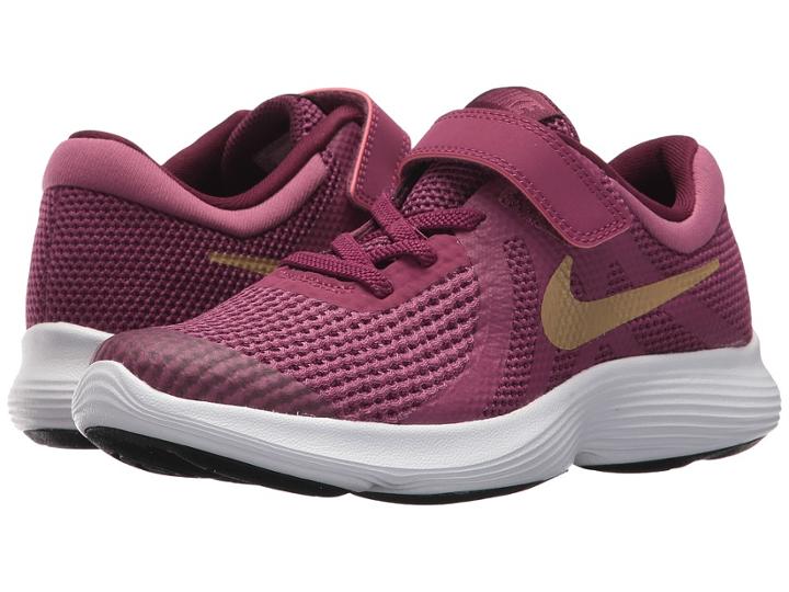 Nike Kids Revolution 4 (little Kid) (tea Berry/metallic Gold/bordeaux/white) Girls Shoes