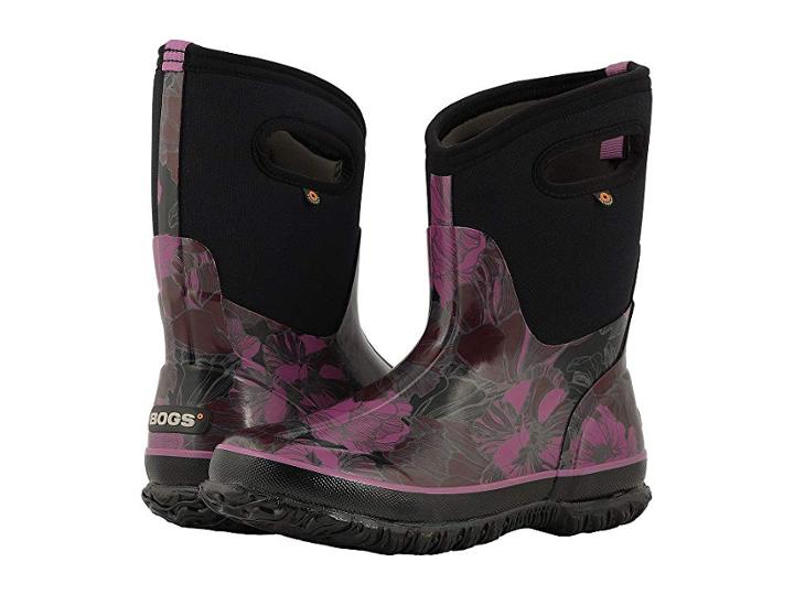 Bogs Classic Mid Vintage Floral (black Multi) Women's Rain Boots