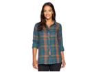 Mountain Khakis Townie Long Sleeve Shirt (blue Steel Plaid) Women's Clothing