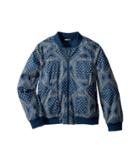 The North Face Kids Flurry Wind Bomber Jacket (little Kids/big Kids) (blue Wing Teal Bandana Print/tnf White) Girl's Coat