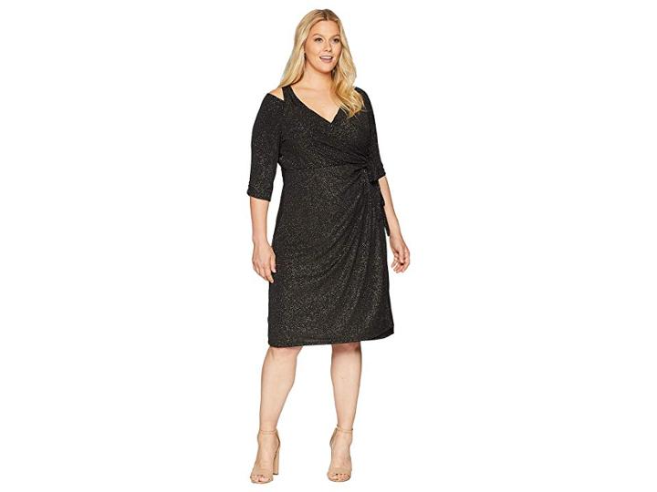 Kiyonna Evaline Wrap Dress (gold Dust) Women's Dress