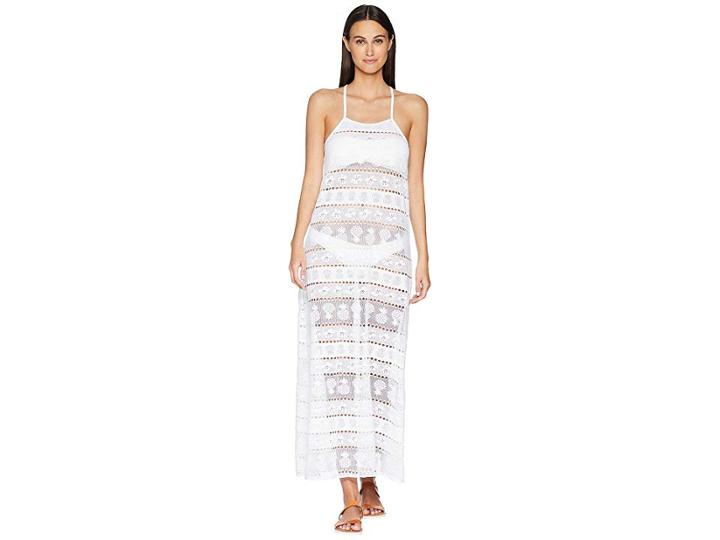 Letarte Pineapple Lace Short Racerback Cover-up (white) Women's Swimwear