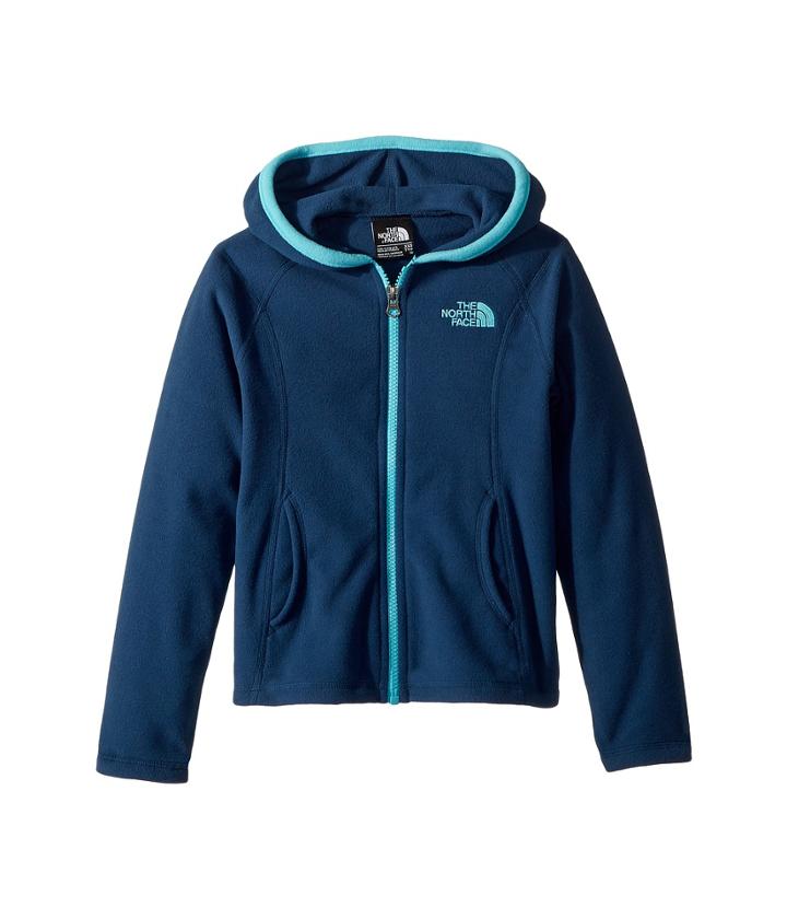 The North Face Kids Glacier Full Zip Hoodie (little Kids/big Kids) (blue Wing Teal/blue Curacao) Girl's Fleece