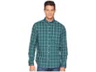 Nautica Long Sleeve Wear To Work Medium Yarn-dyed Plaid Woven Shirt (tidal Green) Men's Long Sleeve Button Up