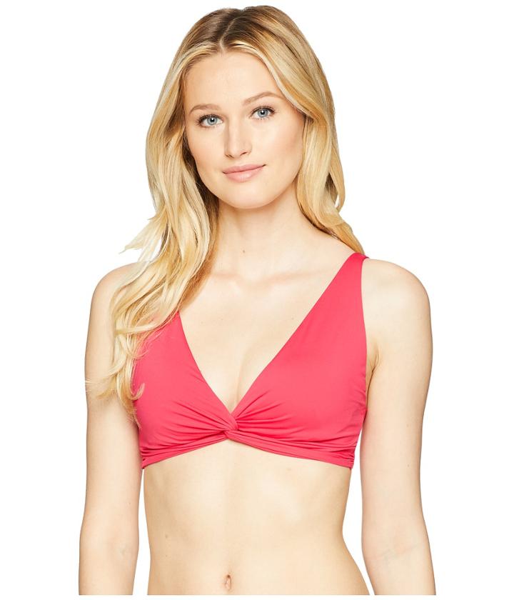 Tommy Bahama Pearl Underwire Over The Shoulder Twist Front Bra (cerise) Women's Swimwear