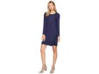 Tribal Long Sleeve Crew Neck Dress (denim) Women's Dress